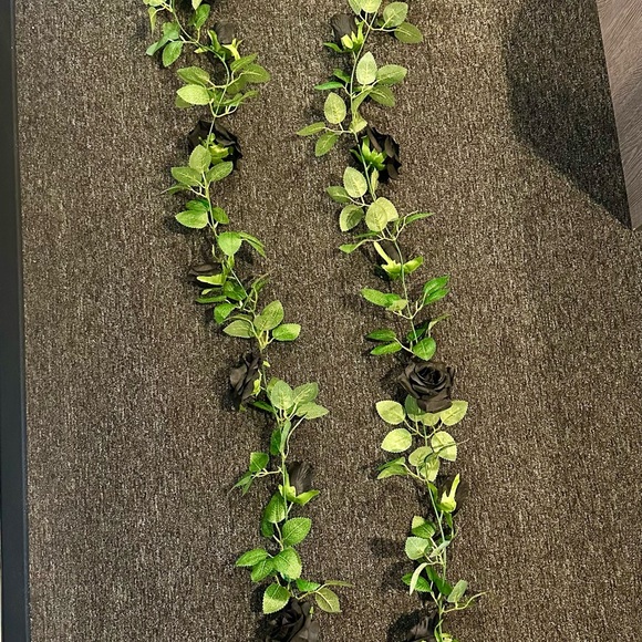 Pair of Artificial Black Rose Garlands - Picture 1 of 3